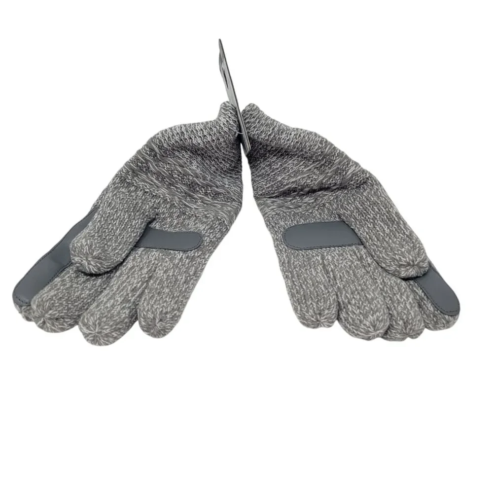 Isotoner Womens SmartDri Textured Knit Glove Heather Grey Ivory One Size NWT $48 - Picture 2 of 5